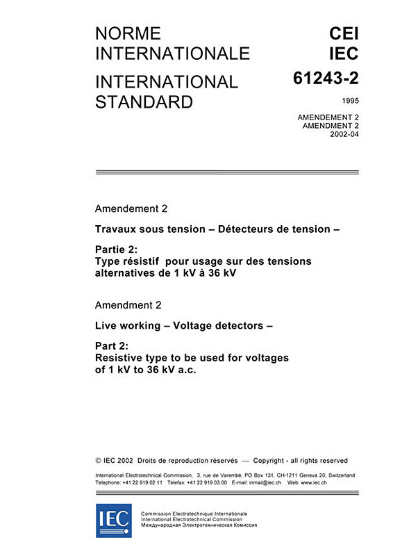 Cover IEC 61243-2:1995/AMD2:2002
